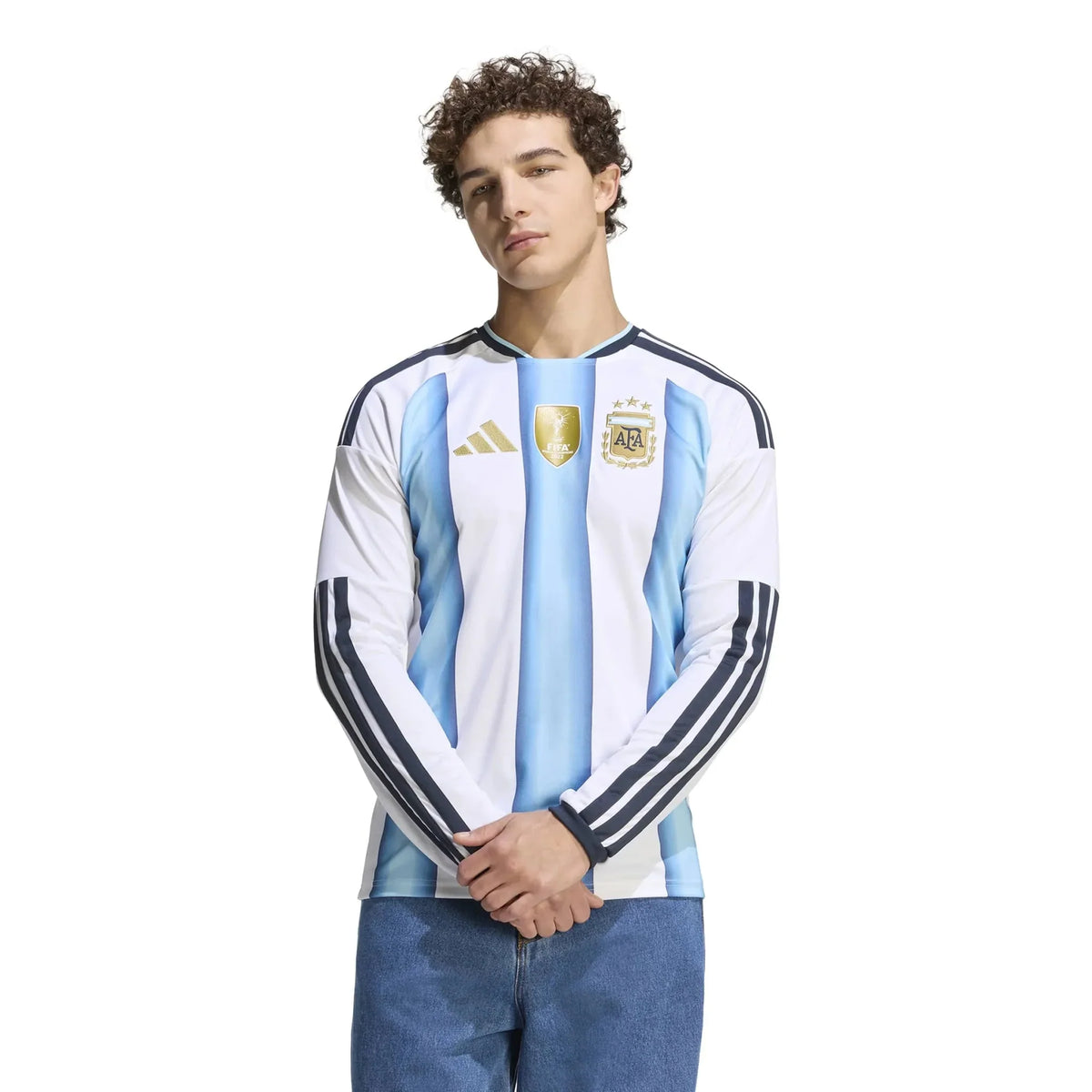 adidas 2026 Argentina Men's Stadium Home Long-Sleeve Soccer Jersey