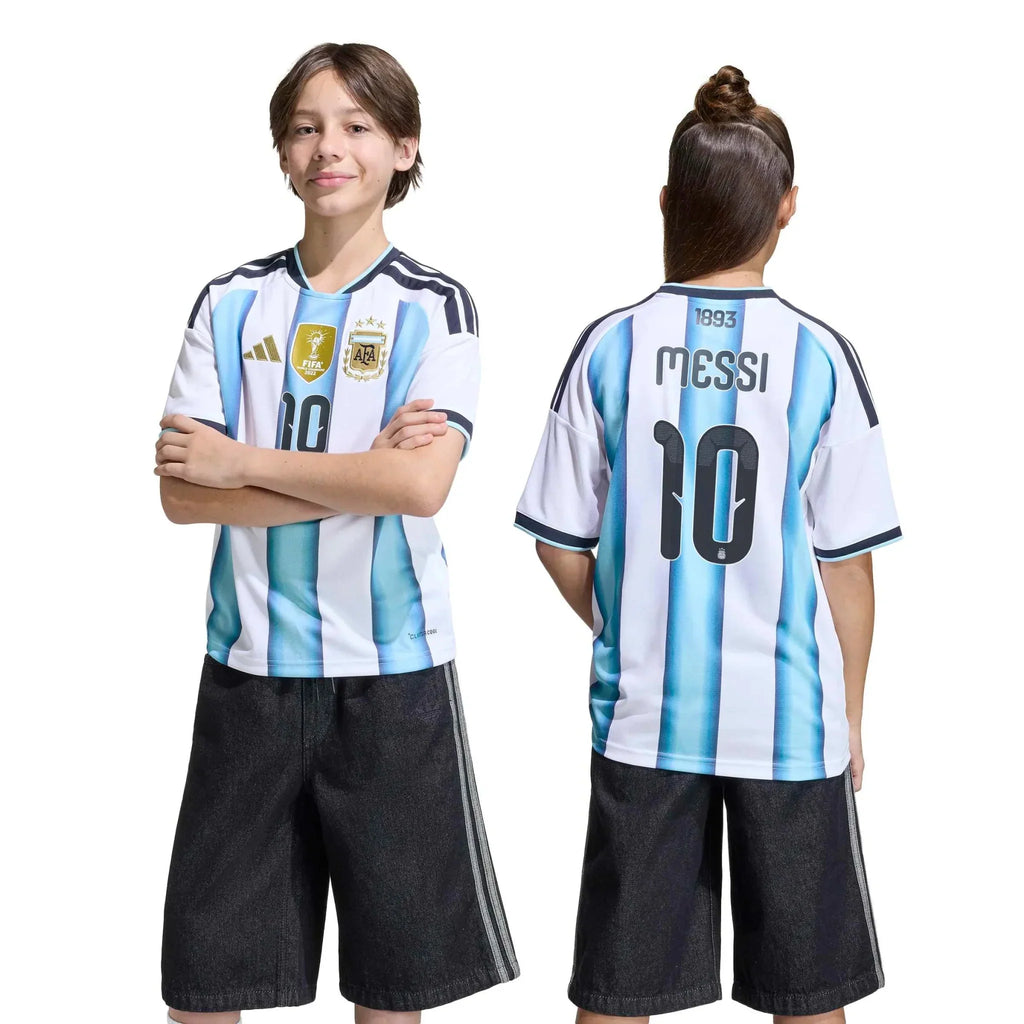 adidas 2026 Argentina Youth Stadium Home Messi #10 Soccer Jersey